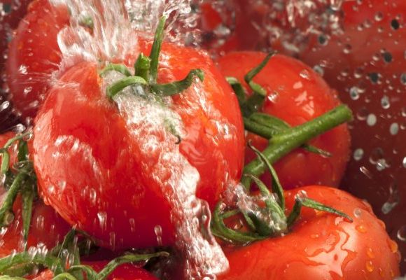 washing vegetables