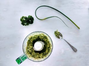 pesto from garlic scapes