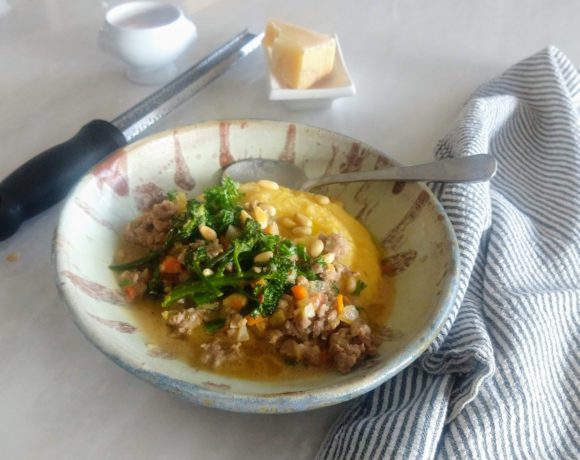 sausage ragu over polenta