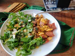 warm chorizo and bean