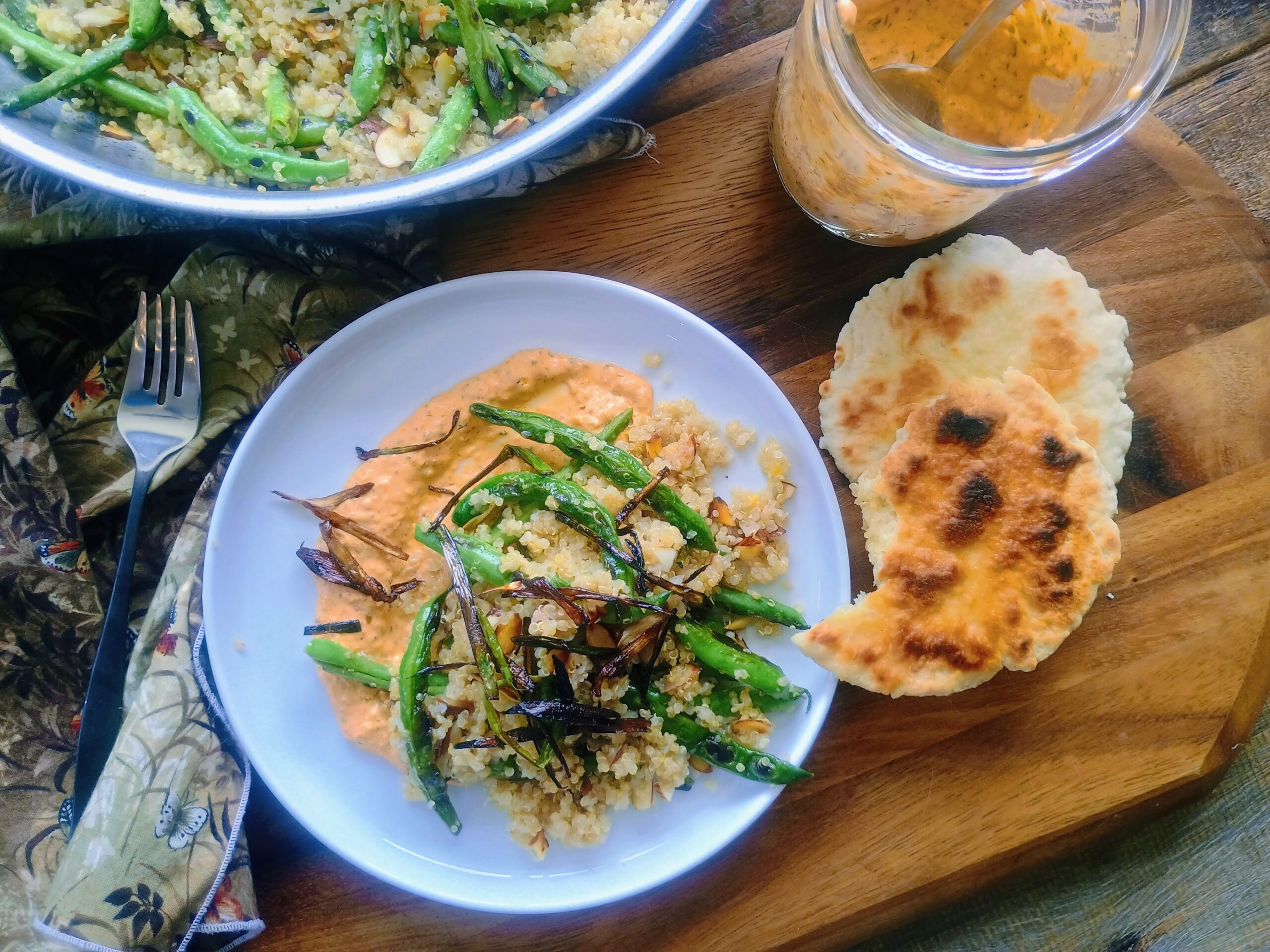 Blistered Green Beans with Kimchi Smear  {gf, v-option}