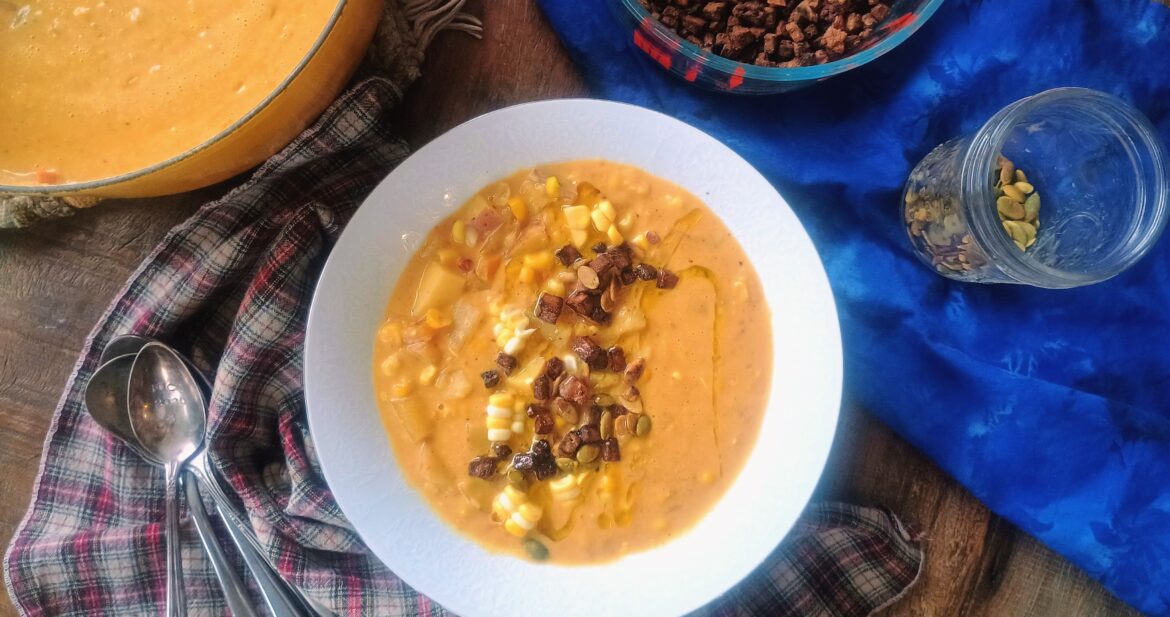 vegan smoky corn chowder