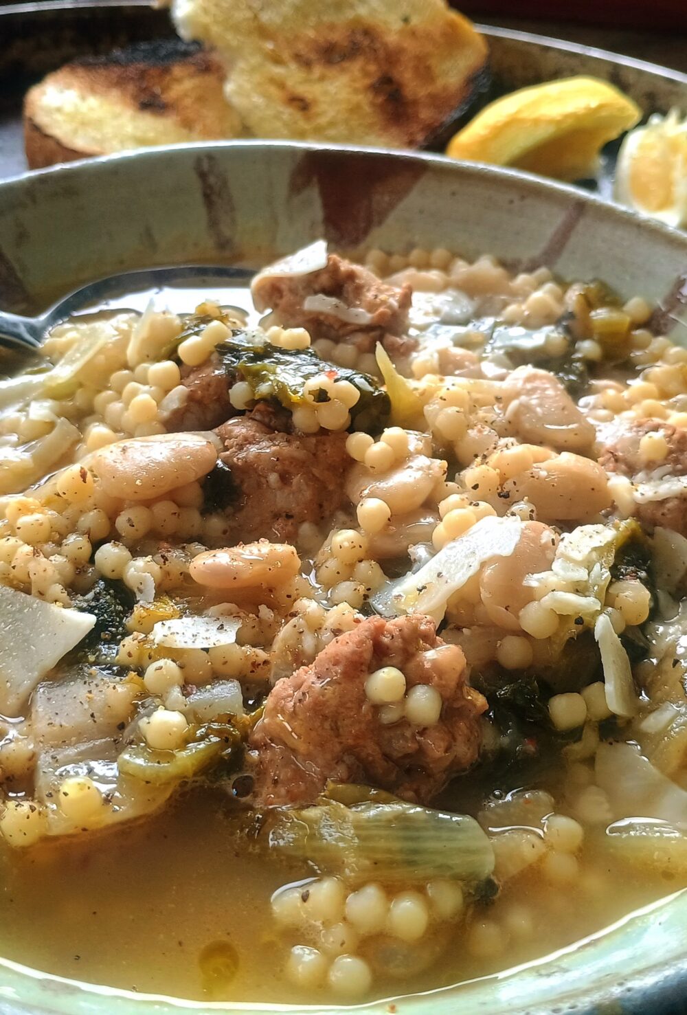 Bowl of Sausage and Escarole Soup