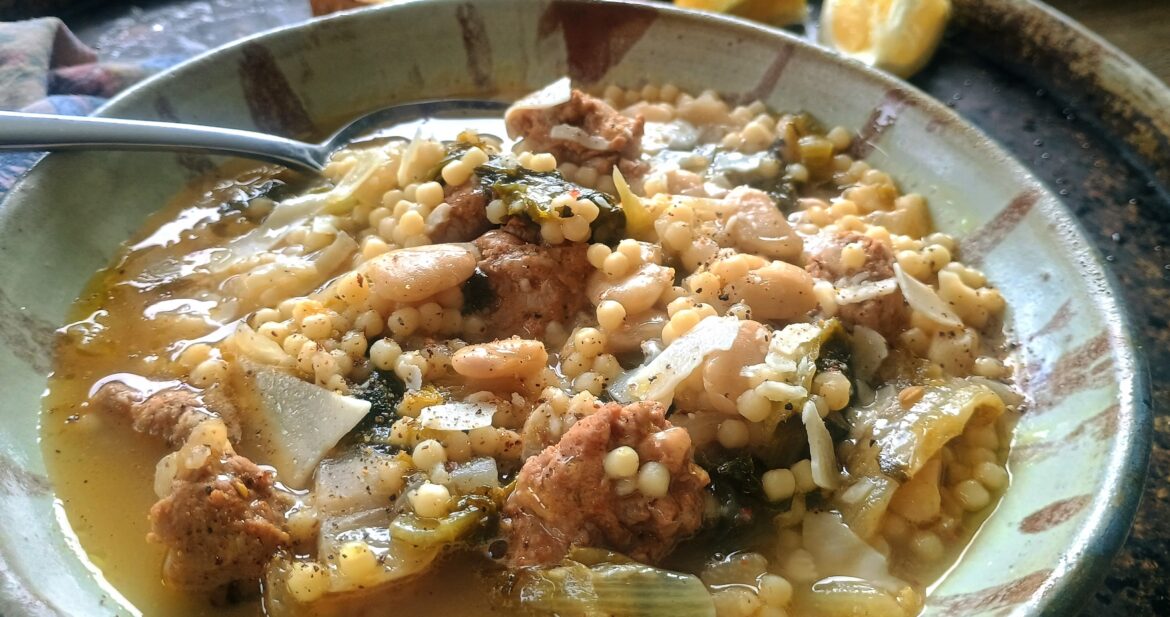 Bowl of Sausage and Escarole Soup