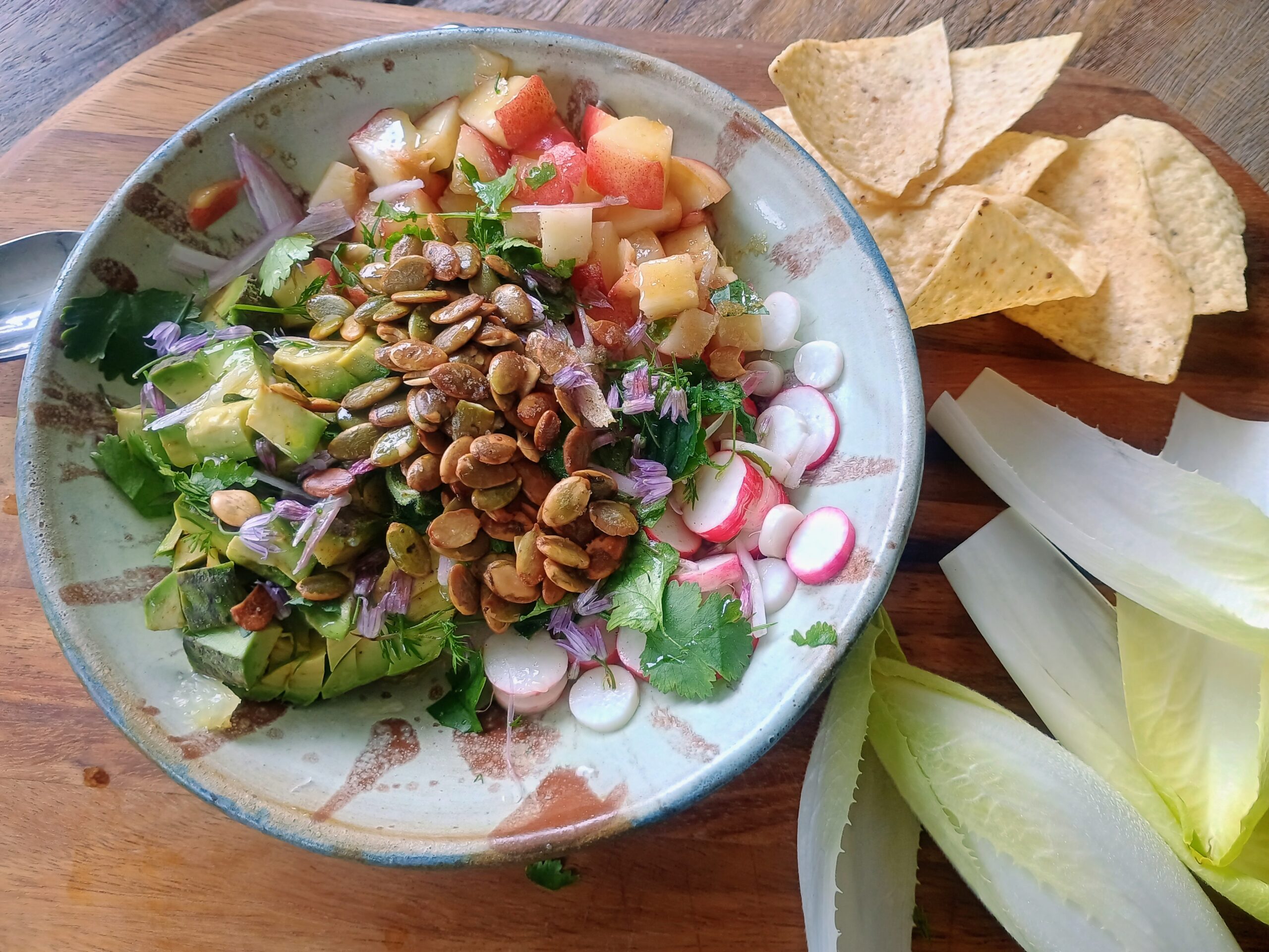 Peach Avocado Garden Salad